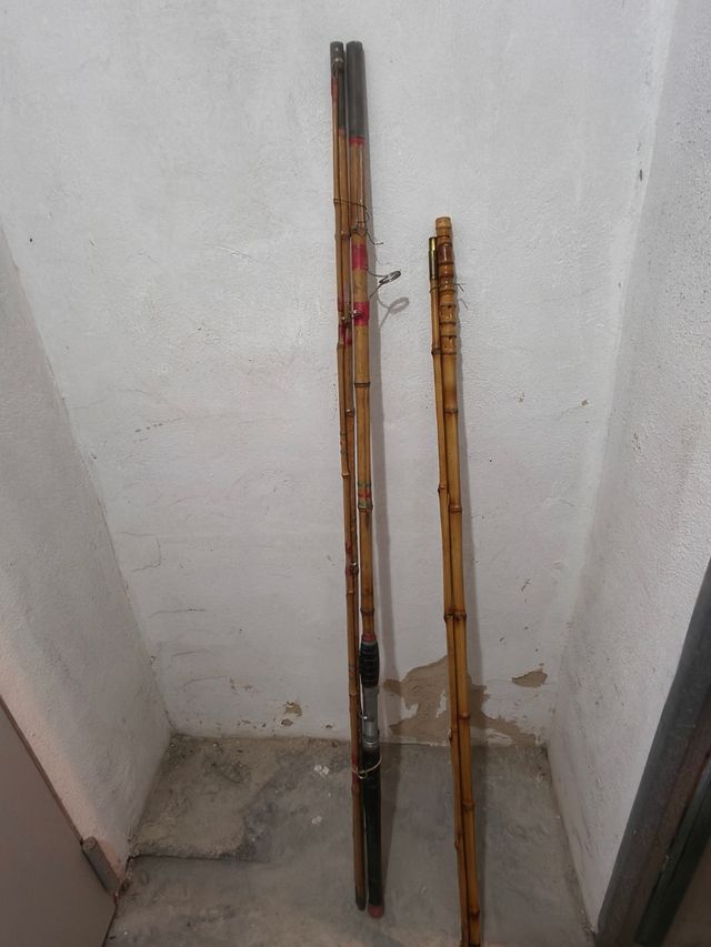 Caña más Zurrón pesca vintage