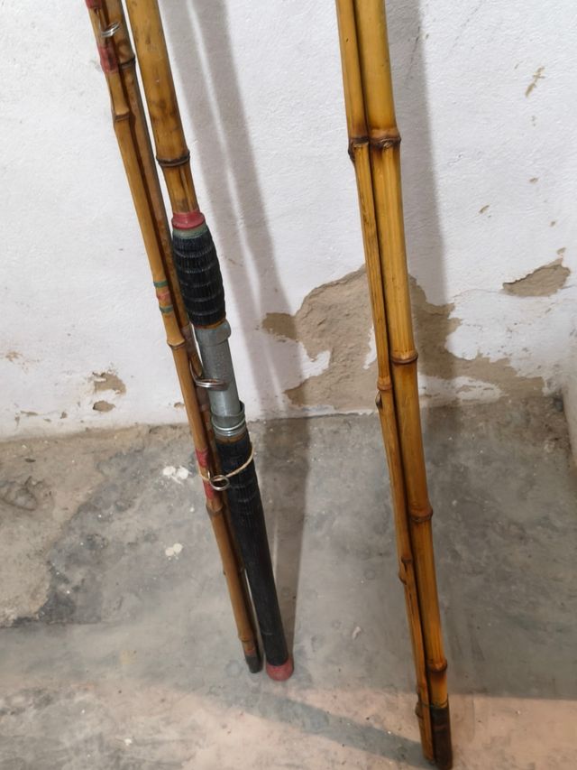 Caña más Zurrón pesca vintage