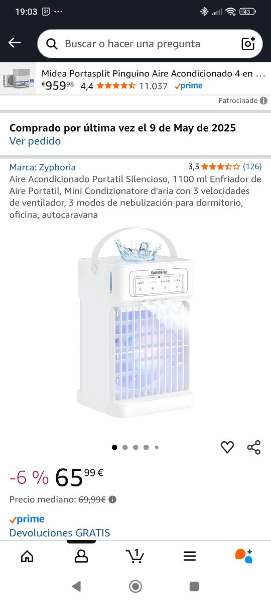 Aire Acondicionado Portátil nuevo - 1100ml