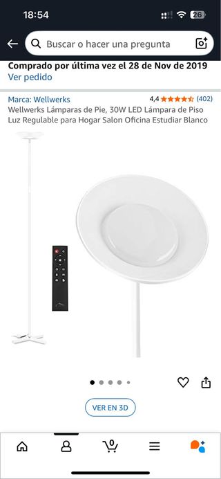 Lámpara LED blanca 30w - pie