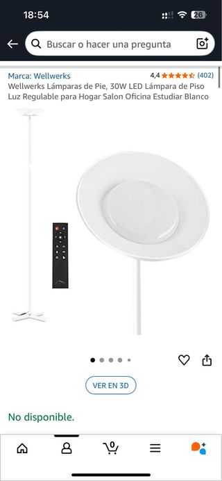 Lámpara LED blanca 30w - pie