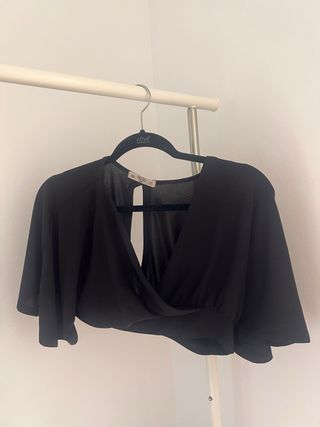 Top negro manga 3/4 - Talla M