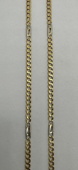 Cadena Alterna de oro combinado 18k, 14.92g, 60cm.