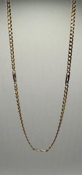 Cadena Alterna de oro combinado 18k, 14.92g, 60cm.
