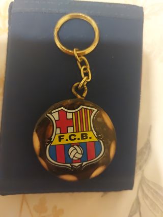 Llavero FC Barcelona vintage de madera
