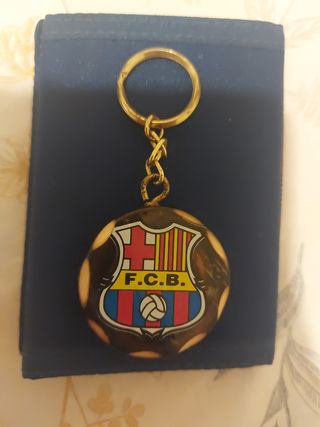 Llavero FC Barcelona vintage de madera