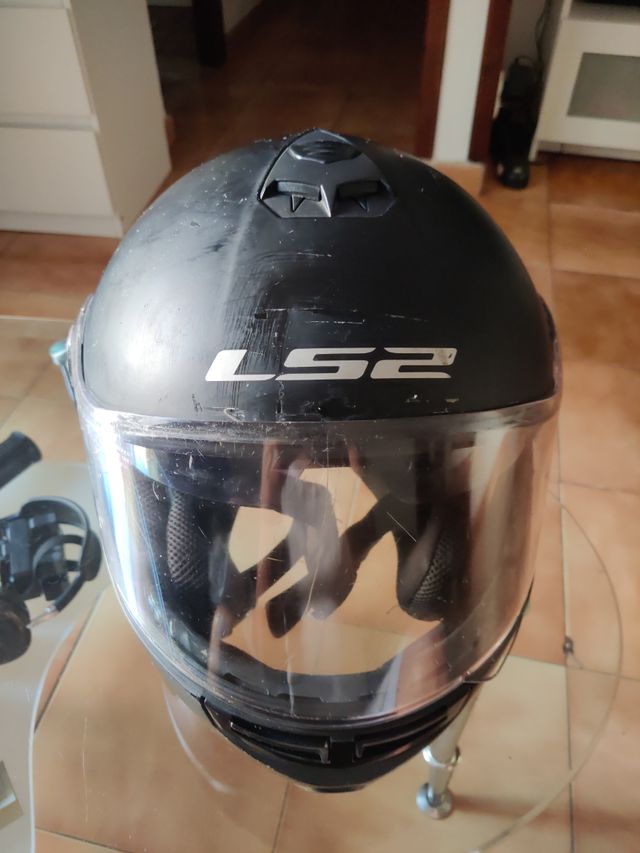Casco moto LS2 negro mate