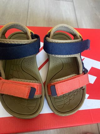 Sandalias niño - Verde oliva y naranja
