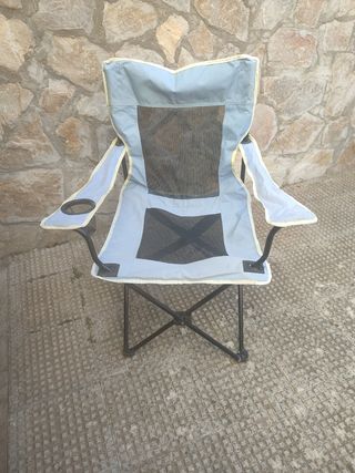 Silla camping plegable gris