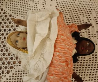 Vecchie bambole doppie di Talleres Arte Fuste.