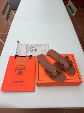 Sandalias Hermes Oran Marrón