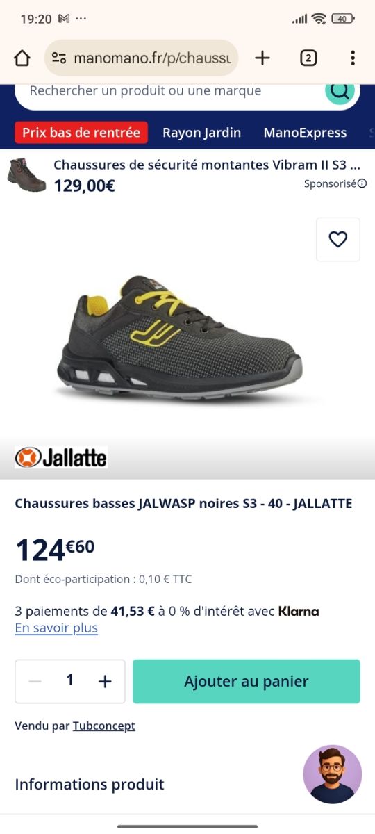 Zapatos seguridad Jallatte S3. Precio en tienda 12