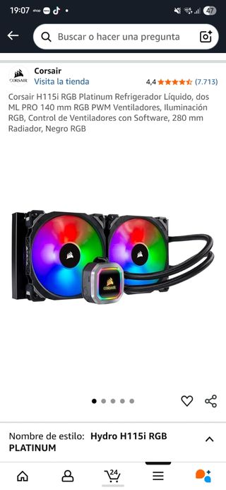 Corsair H115i RGB - Refrigeración líquida