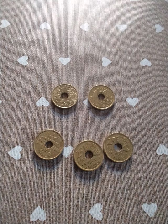 4 Monete 25 Ptas Spagna