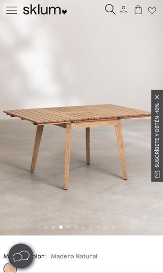 Mesa exterior madera de Sklum. Como nueva.