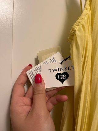Vestito Twinset giallo plissettato