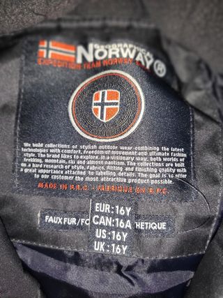 Geographical Norway  Chaqueta azul marino  16 años