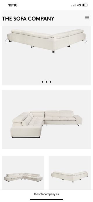 Sofá chaise longue beige