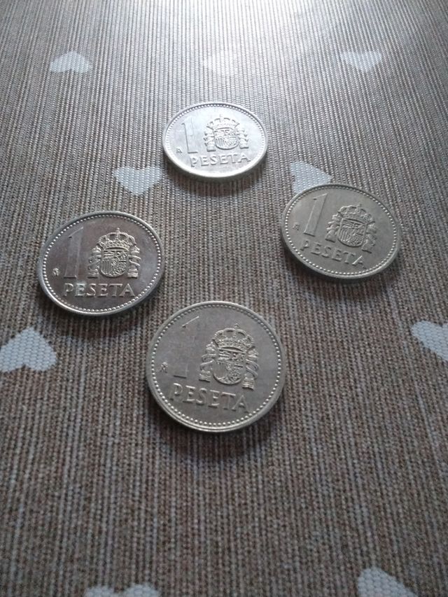4 Monete 1 Peseta Spagna