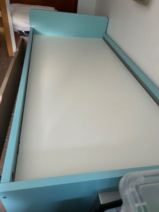 Cama nido 90cm + 4 cajones - beige/teal