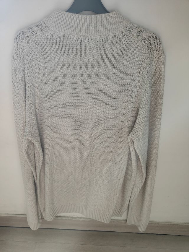 Jersey punto cable beige - Talla L