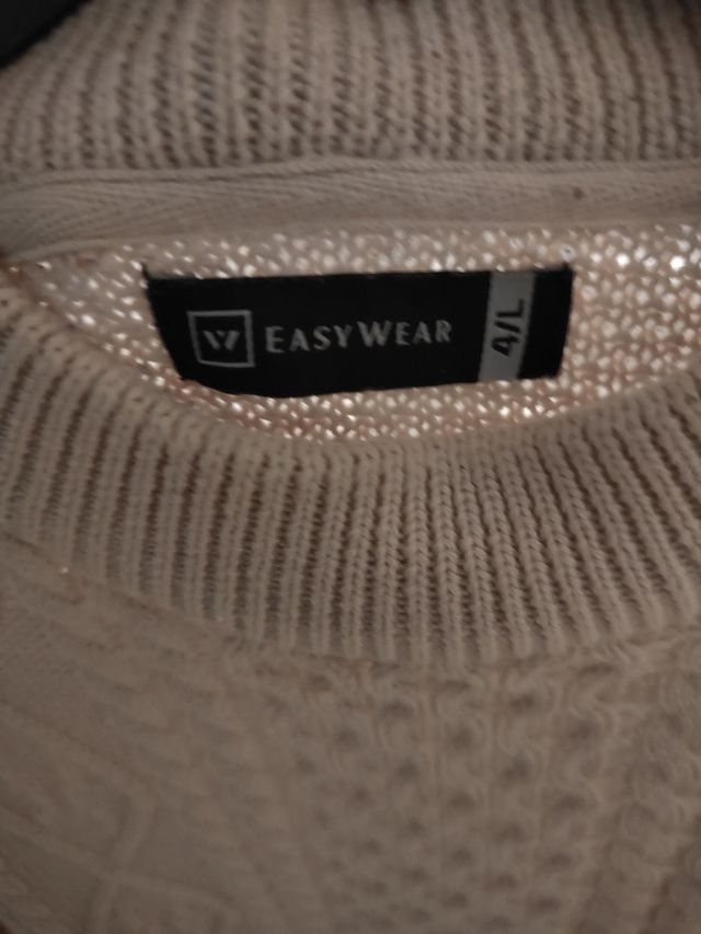 Jersey punto cable beige - Talla L