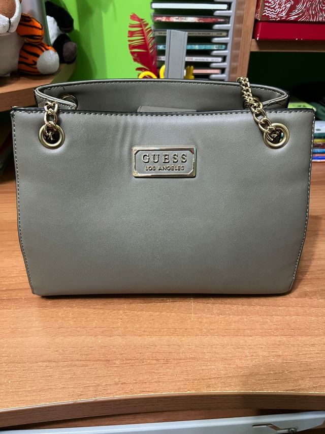 Borsa Guess grigio-oro