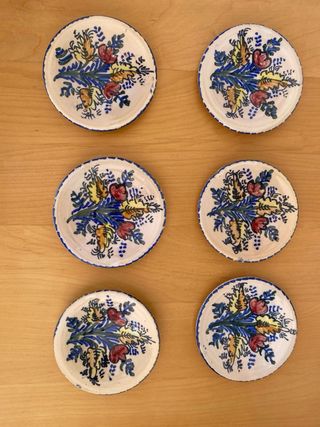 Juego café antiguo pintado a mano