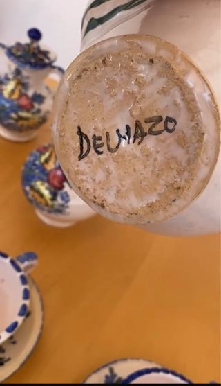 Juego café antiguo pintado a mano