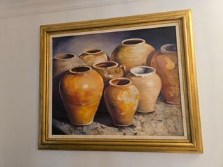 Cuadro óleo - bodegón cerámicas
