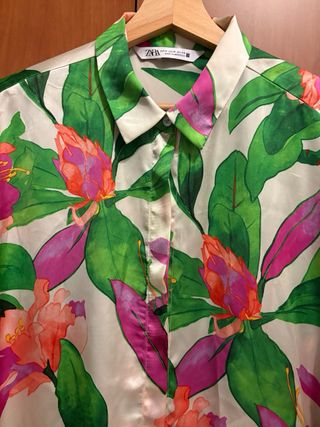Camicia Zara fiori multicolor