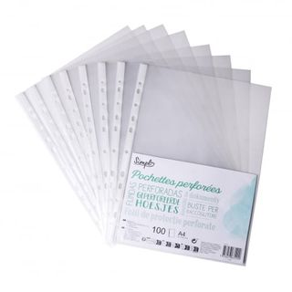 1 paquete por 200 Fundas Perforadas A4 transparent