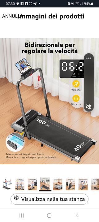 Tapis roulant pieghevole 100x40cm