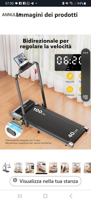 Tapis roulant pieghevole 100x40cm