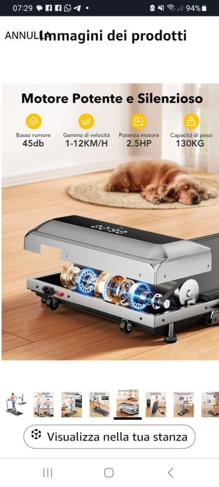 Tapis roulant pieghevole 100x40cm