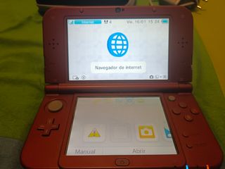 Nintendo 3DS XL roja - Cargador y funda (Sin palo)