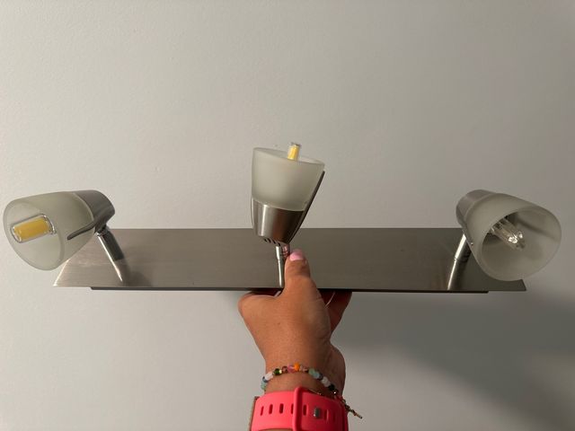 Lampara techo 3 luces - metal, cristal