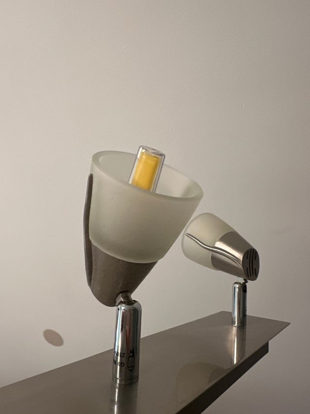 Lampara techo 3 luces - metal, cristal