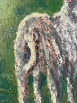 Cuadro original al óleo ,cordero