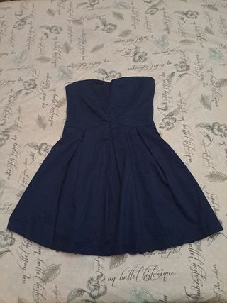 Vestido azul sin tirantes