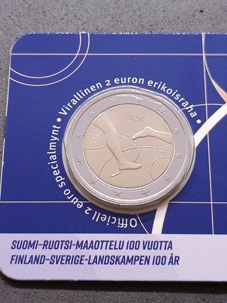2€ moneta Finlandia 2025 - 100 anni giochi fin-sve