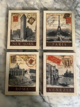 4 Cuadros Vintage Ciudades