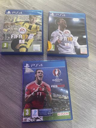 FIFA 17, 18 Y PES 2016 PARA PS4 
