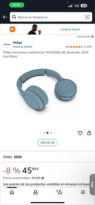 Auriculares Philips TAH4205BL/00 Bluetooth