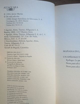 Mañana en la batalla piensa en mí - Javier Marías