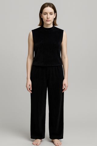 Mono Zara negro plisado - Talla S