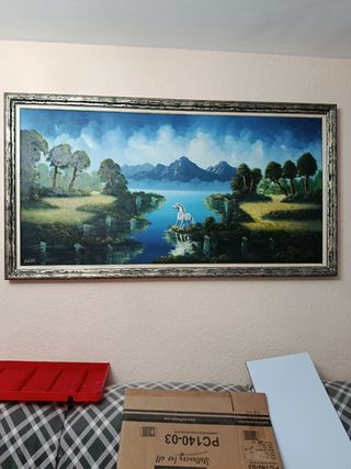 Cuadro al óleo grande paisaje