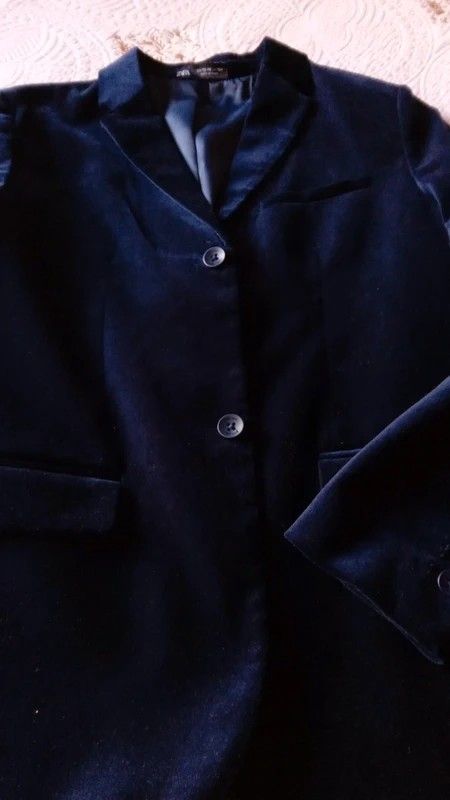 Blazer terciopelo azul para niño