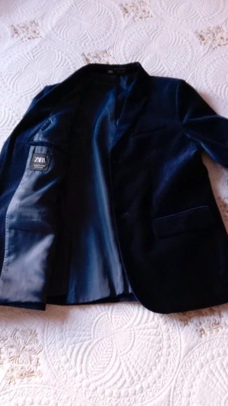 Blazer terciopelo azul para niño