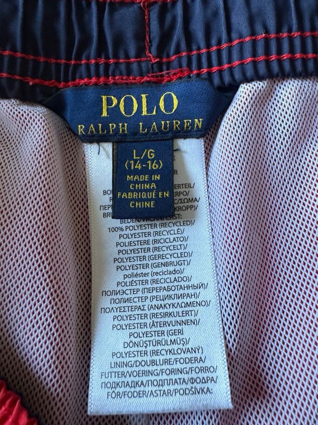 Bañador Ralph Lauren niño rojo